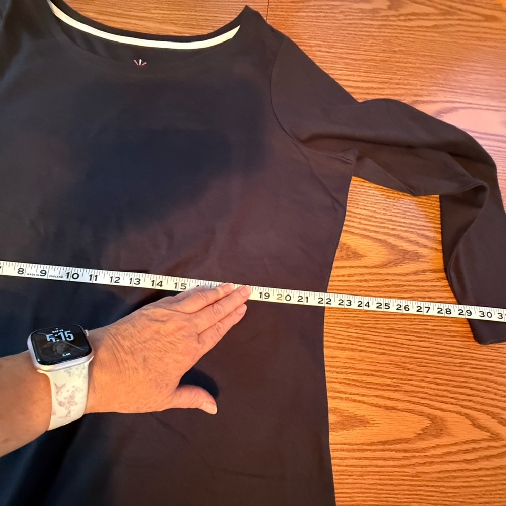 NWOT Mizrahi - Black Long Sleeve Tunic Top - 100% Cotton, Stretch, Thick - Picture 3 of 11
